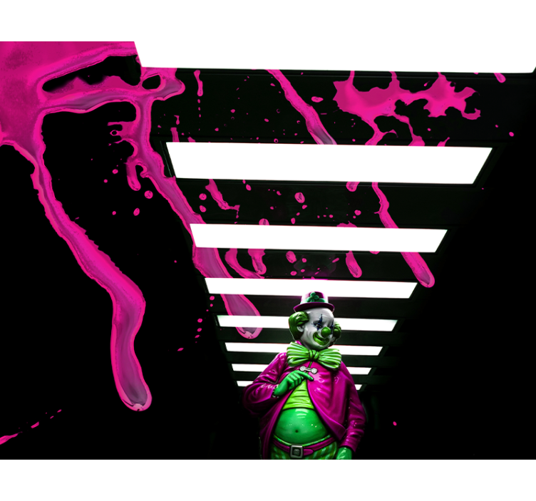 Fototapet artă urbană clovn în roz - TenStickers