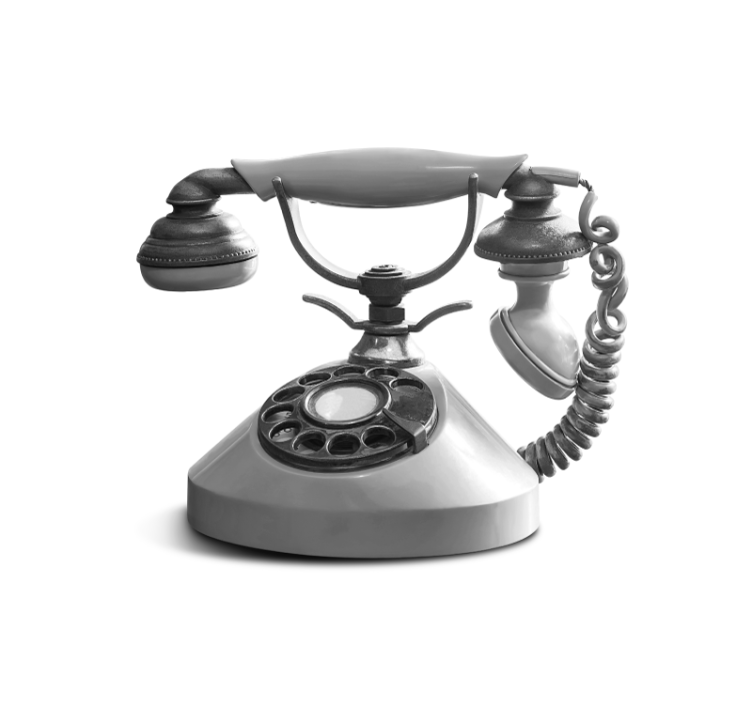 Mural de perete de telefon vintage alb-negru - TenStickers