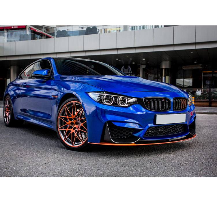 Murală de perete pentru dormitor cu mașină sport albastră - TenStickers