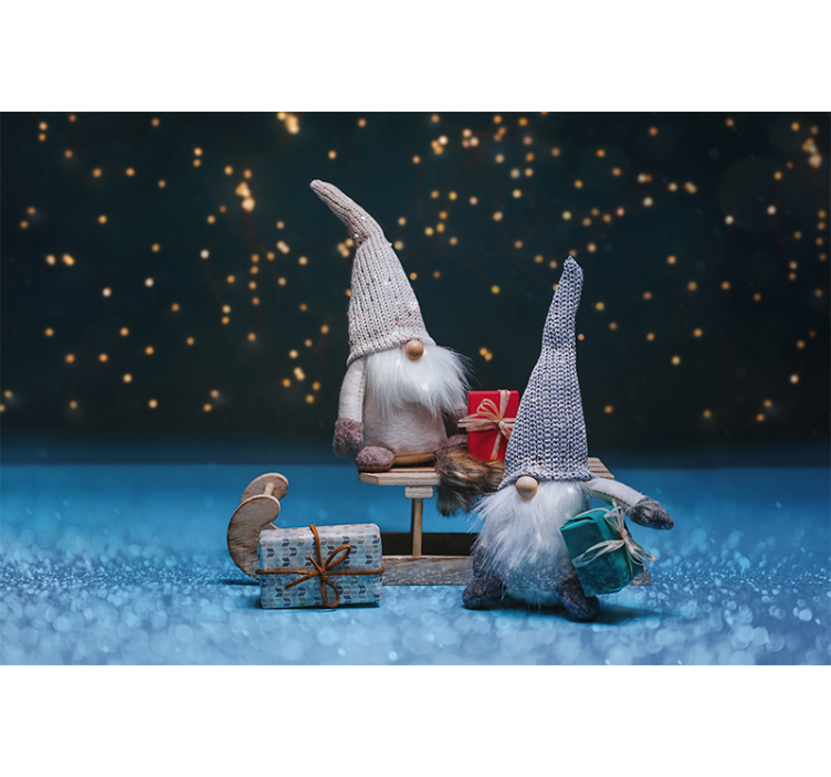 Crăciun fototapet sărbătoarea gnomilor festivi - TenStickers