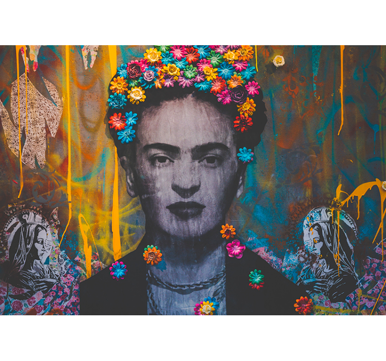 Fototapet arta portret floral frida - TenStickers