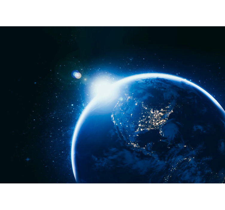 Pământul din spațiu cu pictura murală a hărții solare - TenStickers