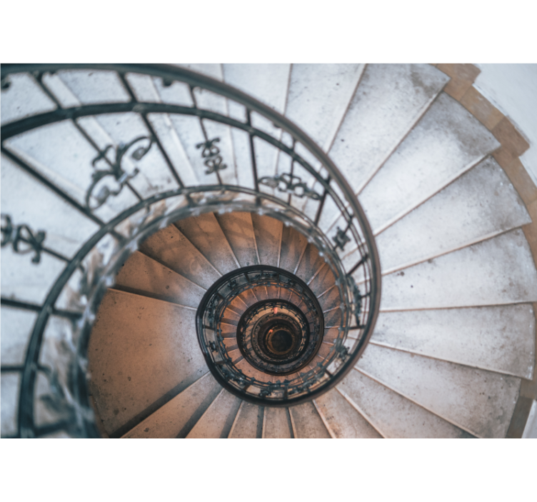 Fototapet de oraș cu design de scară spiralată - TenStickers