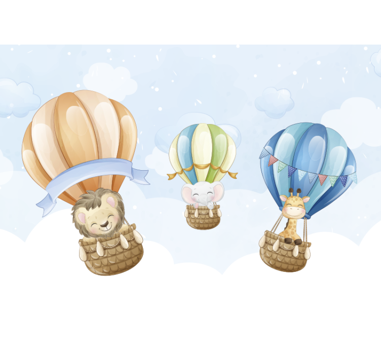 Fototapet animale cu baloane cu aer cald - TenStickers
