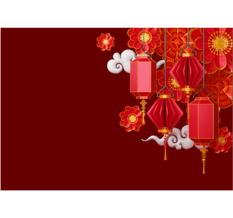 Fototapet Buddha felinare și flori - TenStickers