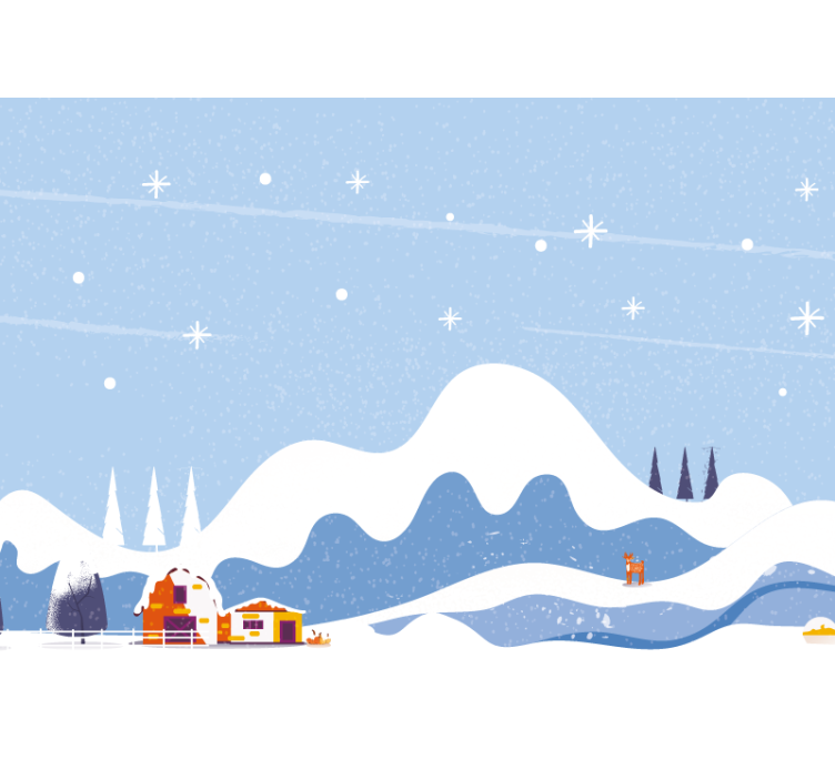 Fototapet pentru copii munte înzăpezit desenat - TenStickers