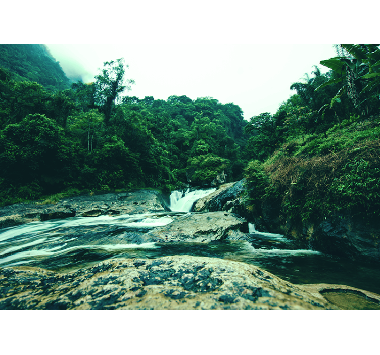 Cascadele Fototapet scenă verde senină - TenStickers