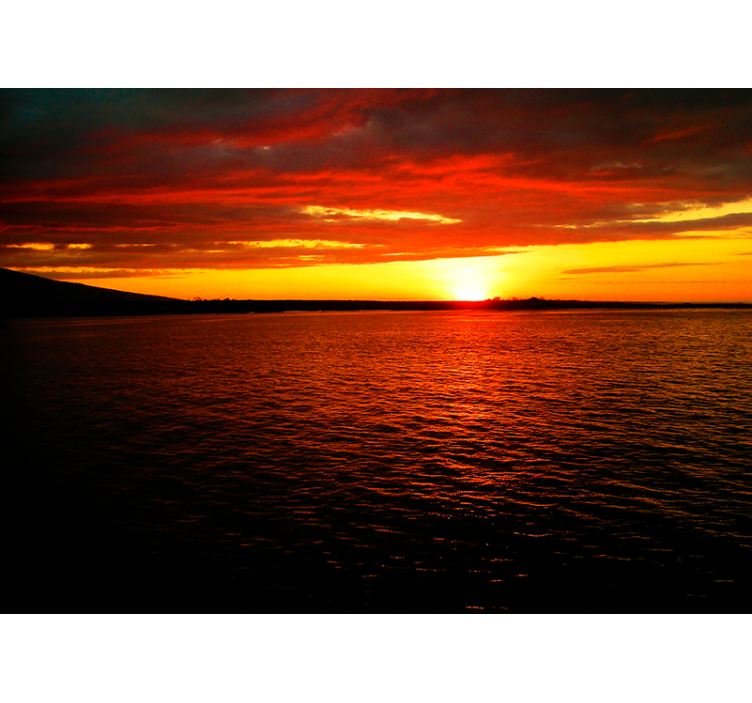 Plaja ecuadorului la apusul soarelui sub pictura murala - TenStickers