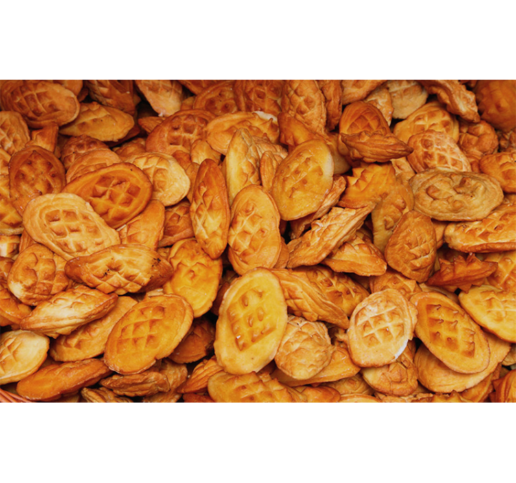 Fototapet bucătărie deliciul produselor de patiserie aurii - TenStickers