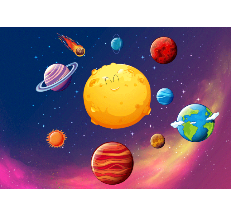 Fototapet de fantezie personaje de pe planetă fericită - TenStickers
