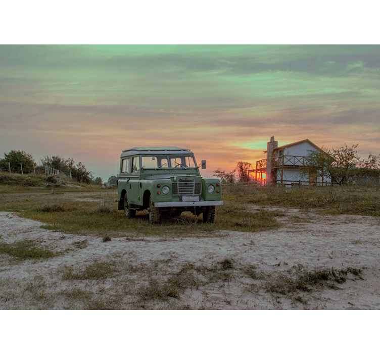 Fototapet vehicule mașină clasică verde - TenStickers