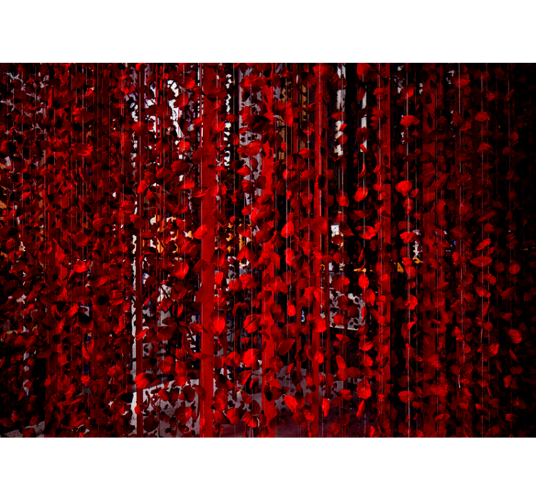 Fototapet cu flori cascadă florală roșie - TenStickers