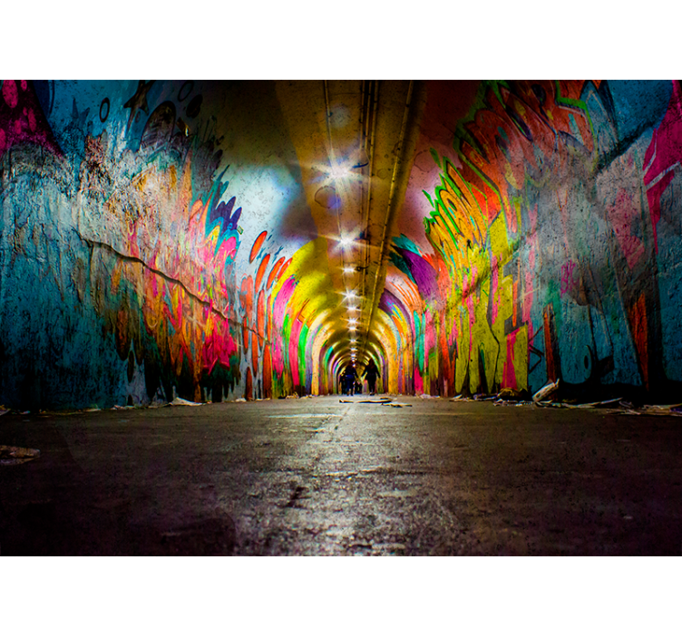 Fototapet artă urbană graffiti tunel viu - TenStickers