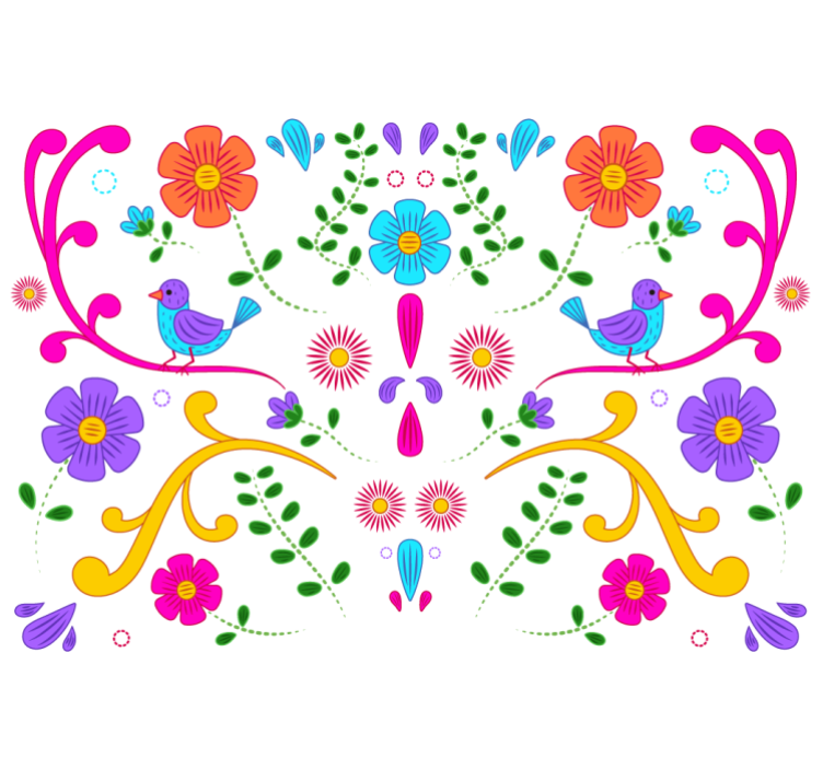 Picturi murale de flori design floral colorat - TenStickers