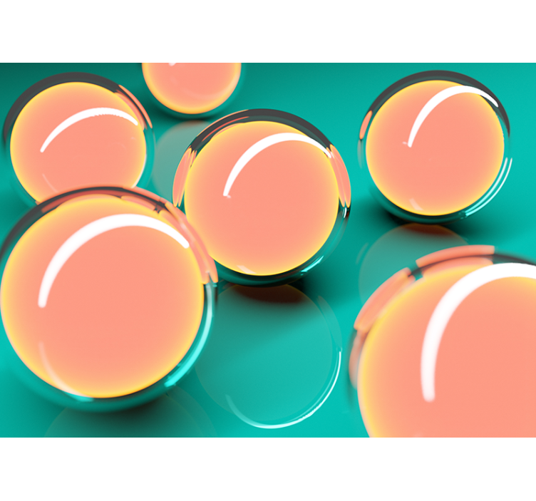 Fototapet abstract sfere transparente plutitoare - TenStickers