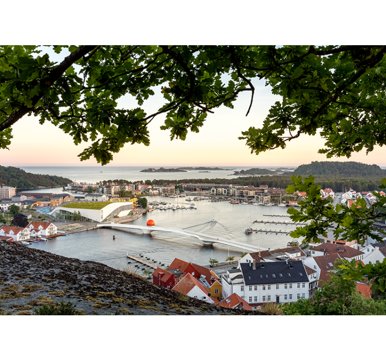 Fototapet de oraș vedere fermecătoare la mare - TenStickers