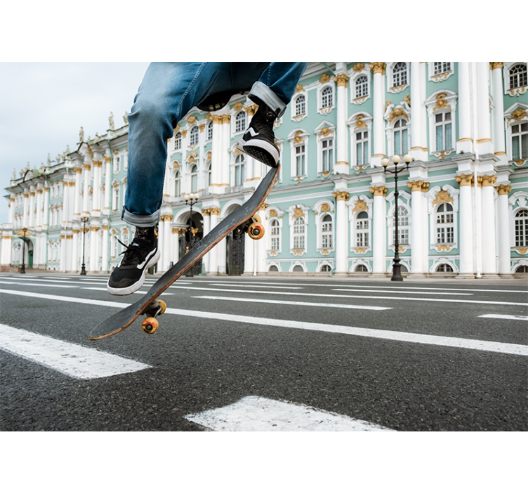 Fotomuraluri cu alte orașe și țări skateboarder în mișcare - TenStickers