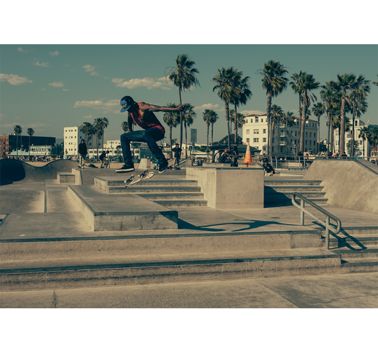 Fototapet artă urbană skateboarder în acțiune - TenStickers
