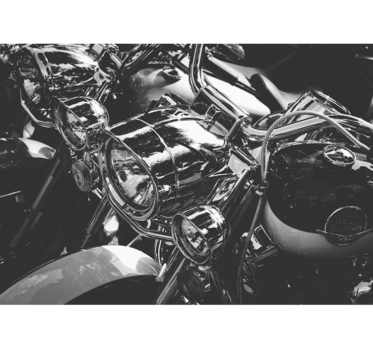 Mural de perete pentru motociclete alb-negru - TenStickers