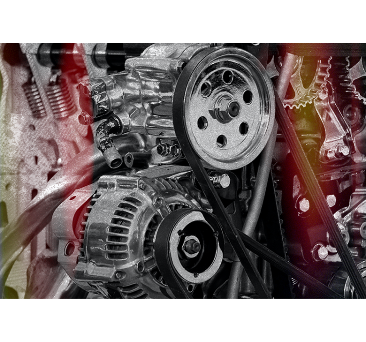 Fototapet vehicule detalii motor în prim-plan - TenStickers