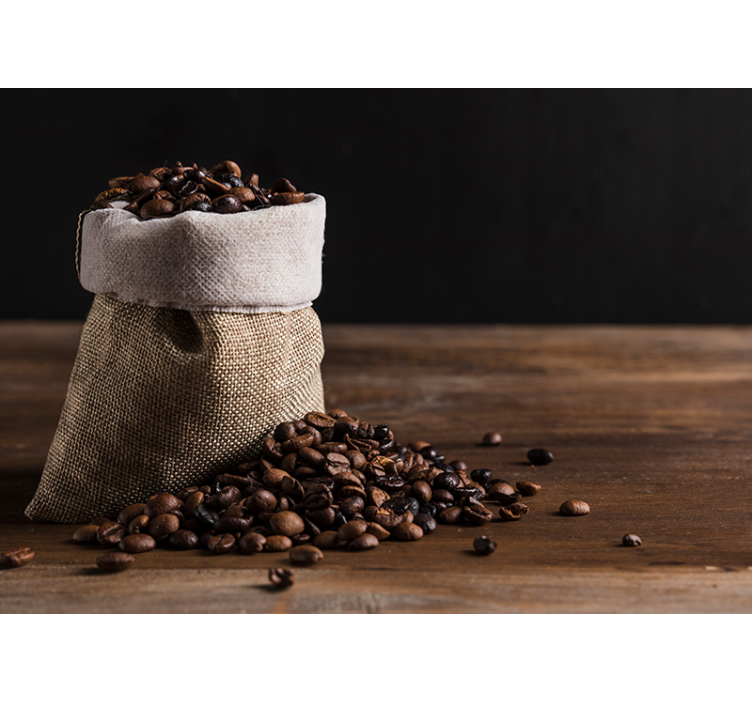 Fototapet muzică pungă de boabe de cafea - TenStickers