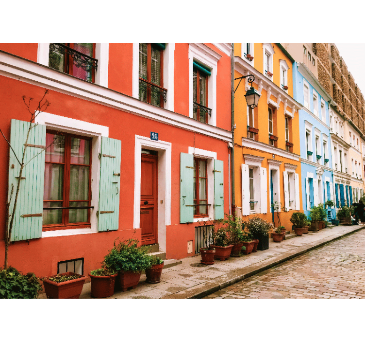 Fototapet de oraș fațade pariziene colorate - TenStickers