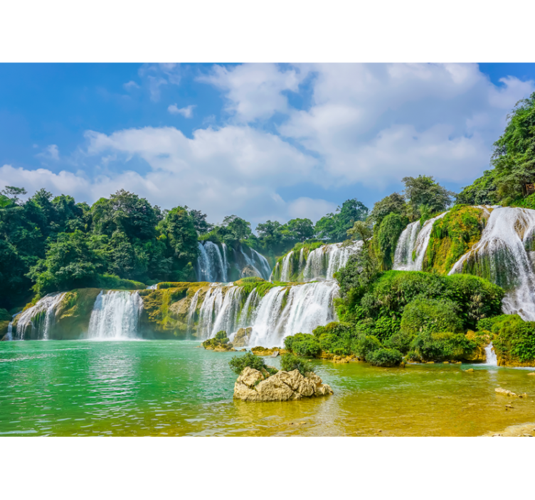 Cascadele fototapet priveliște cu cascadă tranquilă - TenStickers