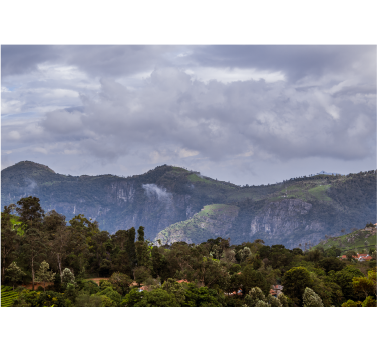 Fototapet peisaje vedere liniștită a munților - TenStickers