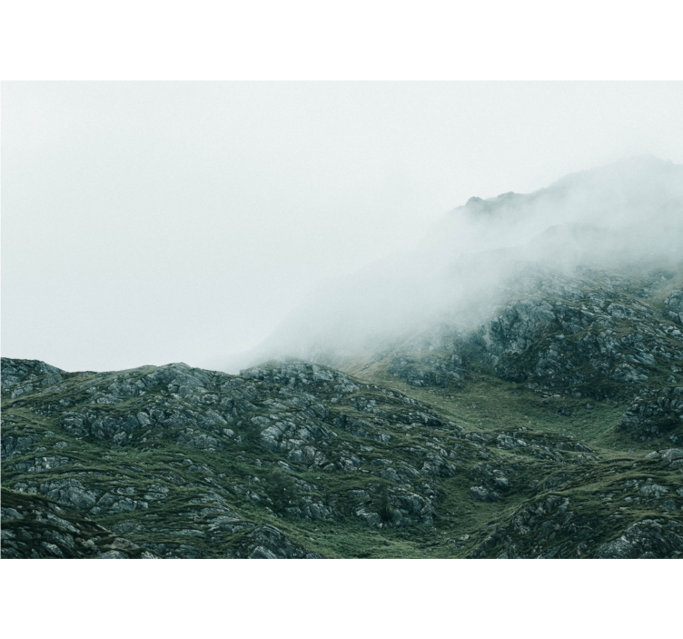 Muntele Fototapet vederi în ceață densă - TenStickers