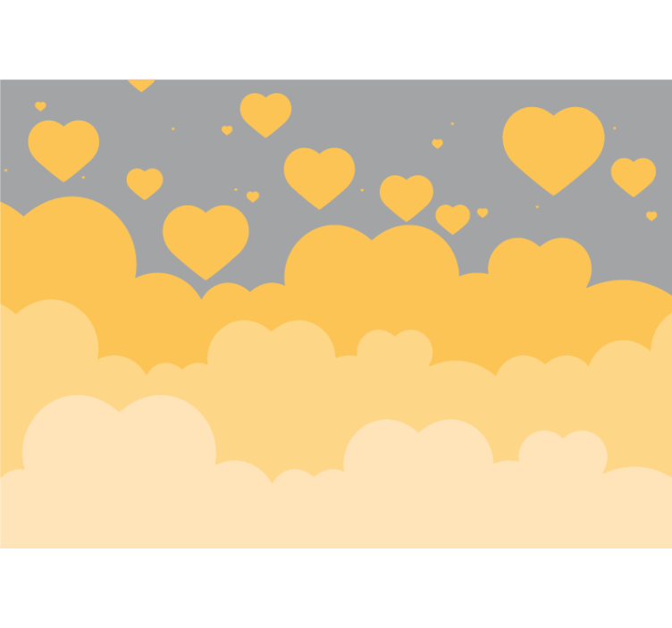 Fototapet dragoste modele de inimă plutitoare - TenStickers