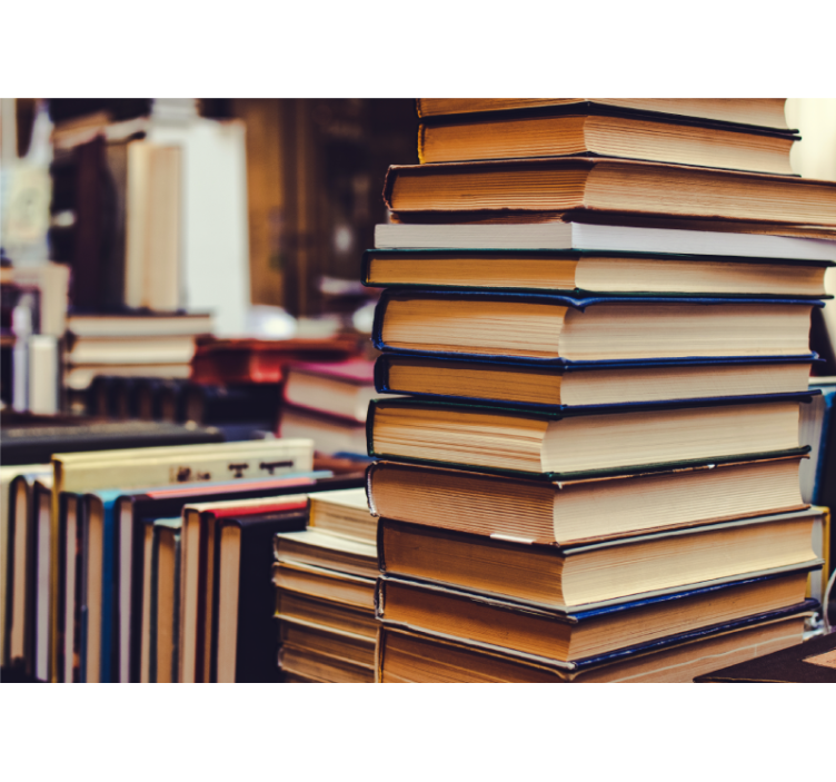 Fototapet peisaje colecție literară stivuită - TenStickers