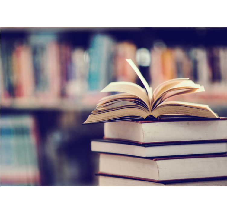 Fototapet arta stivă de cărți deschise - TenStickers