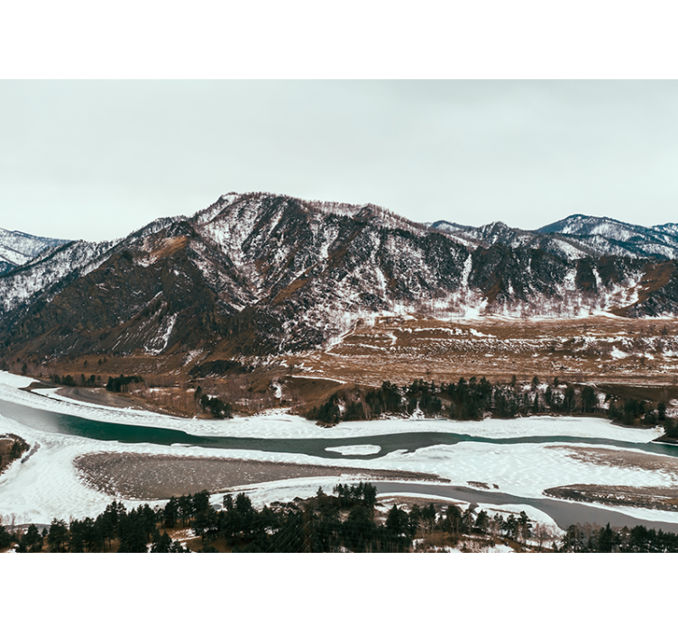 Fototapet peisaje vedere râu montan - TenStickers