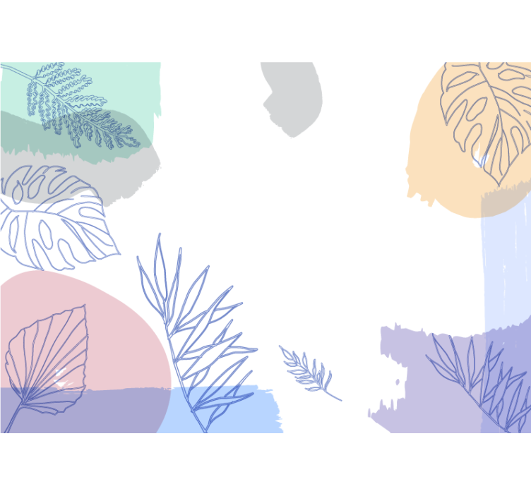 Fototapet natura forme geometrice cu frunze - TenStickers