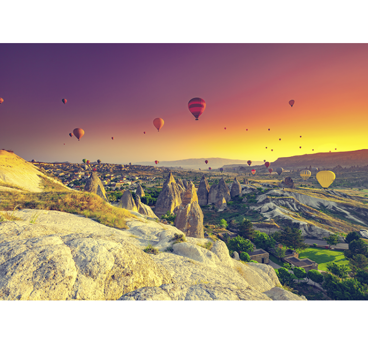 Fototapet peisaje cappadocia cu baloane cu aer cald - TenStickers