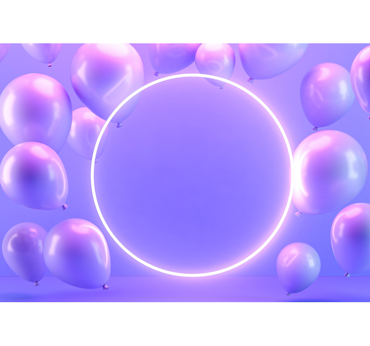 Fototapet dragoste cerc cu baloane flotante - TenStickers