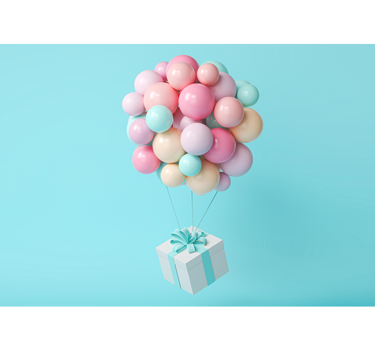 Bebeluș fototapet ciorchine de baloane - TenStickers