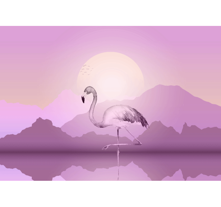 Fototapet animale silueta elegantă de flamingo - TenStickers
