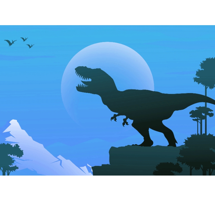 Fototapet animale silueta tyrannosaurus rex - TenStickers