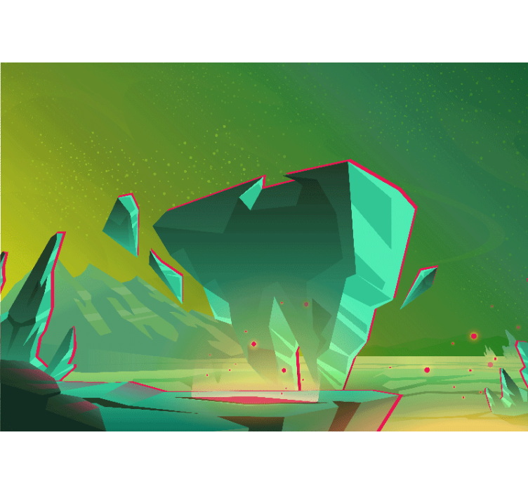 Fototapet abstract forme geometrice verzi - TenStickers