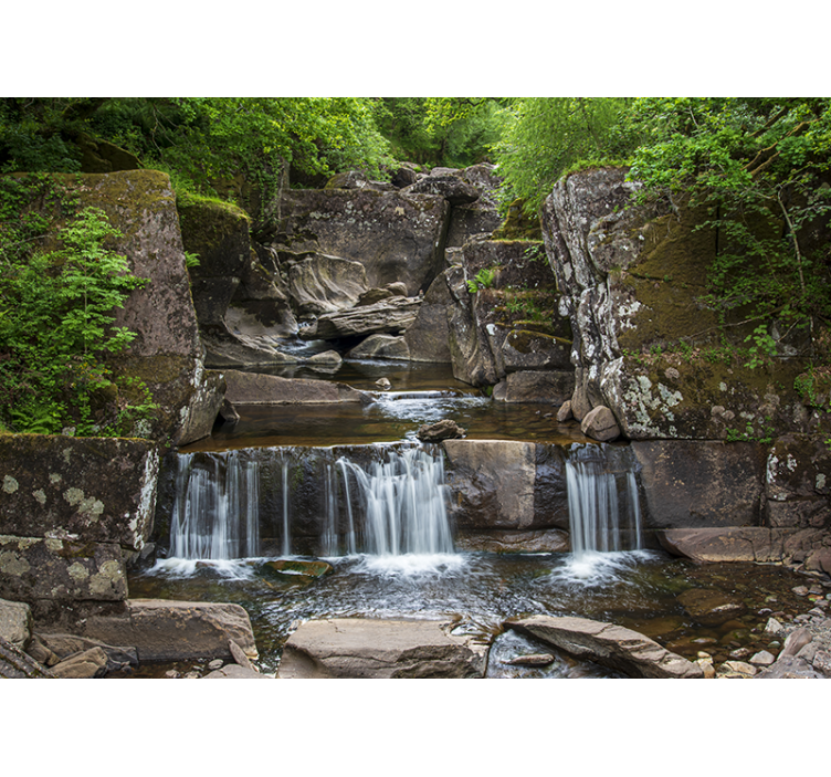 Muntele fototapet cascada naturii serenă - TenStickers