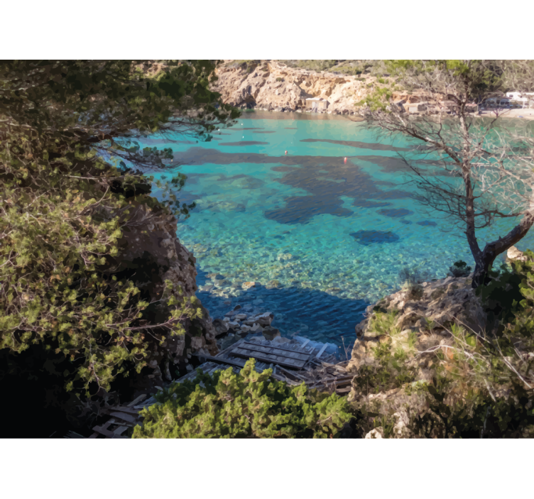 Fototapet natura peisaj costier clar - TenStickers