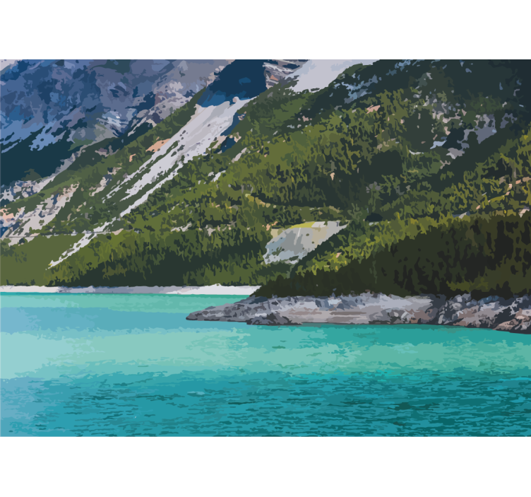 Fototapet peisaje lac montan de liniște - TenStickers