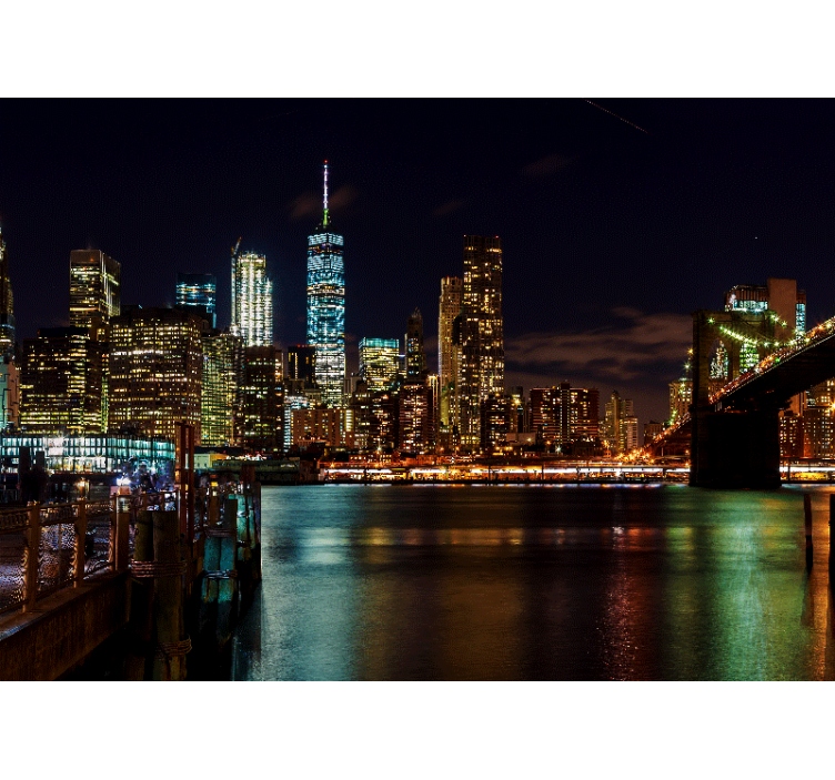 Fototapet new york peisaj nocturn manhattan - TenStickers