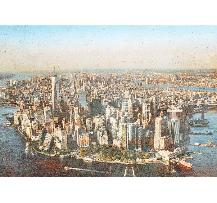 Fototapet de oraș vedere aeriană manhattan - TenStickers