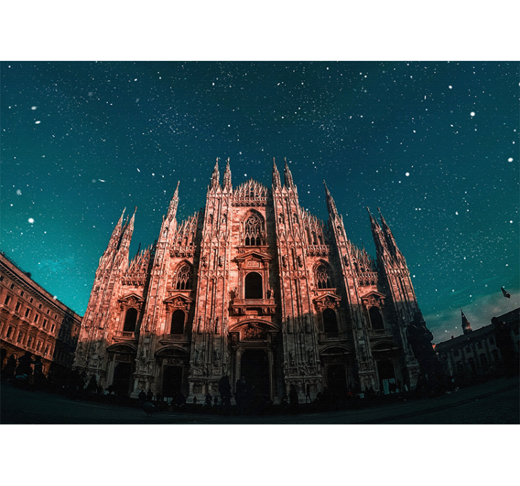 Fototapet madrid peisaj nocturn catedrala din milano - TenStickers