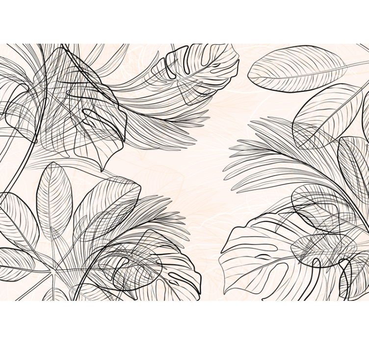 Frunze subțiri colorate calde formează fototapetde baie - TenStickers