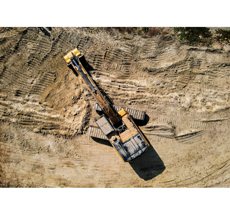 Fototapet vehicule excavator în lucru - TenStickers