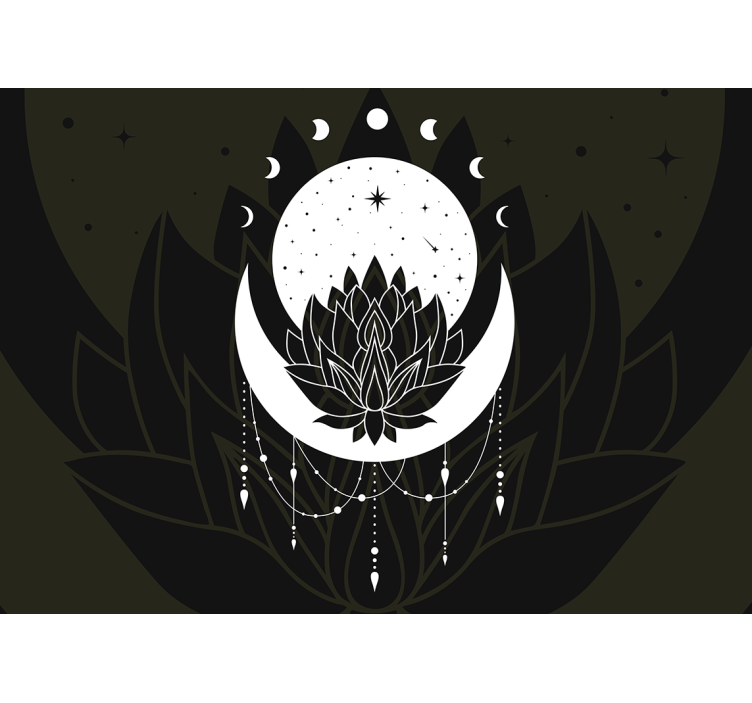 Fototapet mandale design lună de lotus - TenStickers