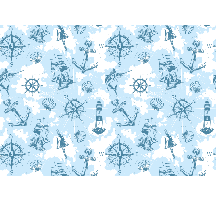 Fototapet peisaje elemente de aventură marină - TenStickers